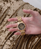 Buy Shop Guess Night Life Diamonds Black Dial Gold Steel Strap Watch for Women - GW0405L2 USA Online