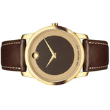 Movado Museum Classic Brown Dial Brown Leather Strap Watch For Men - 0606880