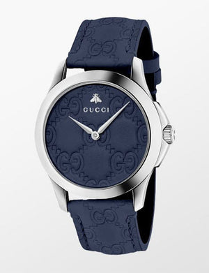 Buy Shop Gucci G Timeless Quartz Blue Dial Blue Leather Strap Watch For Men - YA1264032 USA Online