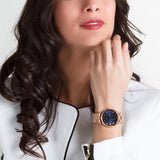 Buy Shop Marc Jacobs Baker Blue Dial Rose Gold Steel Strap Watch for Women - MBM3330 USA Online