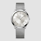Buy Shop Calvin Klein Minimal Silver Dial Silver Mesh Bracelet Watch for Men - K3M21126 USA Online