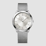 Buy Shop Calvin Klein Minimal Silver Dial Silver Mesh Bracelet Watch for Men - K3M21126 USA Online