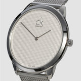 Buy Shop Calvin Klein Minimal White Dial Silver Mesh Bracelet Watch for Men - K3M2112Y USA Online