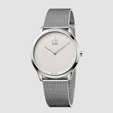 Buy Shop Calvin Klein Minimal White Dial Silver Mesh Bracelet Watch for Men - K3M2112Y USA Online