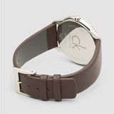 Buy Shop Calvin Klein Minimal Silver Dial Brown Leather Strap Watch for Men - K3M211G6 USA Online