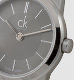 Buy Shop Calvin Klein Minimal Grey Dial Silver Mesh Bracelet Watch for Women - K3M23124 USA Online