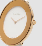 Calvin Klein Chic White Dial White Leather Strap Watch for Women - K7N236K2