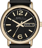 Buy Shop Marc Jacobs Fergus Black Dial Black Leather Strap Watch for Women - MBM8651 USA Online