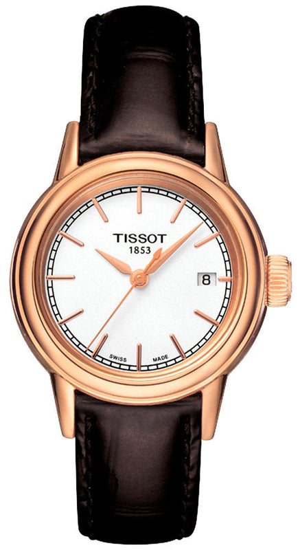 Buy Shop Tissot Carson Lady Steel Quartz Brown Leather Strap Watch For Women - T085.210.36.011.00 USA Online