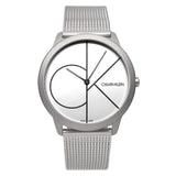 Buy Shop Calvin Klein Minimal White Dial Silver Mesh Bracelet Watch for Men - K3M5115X USA Online