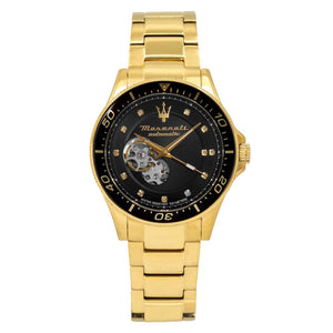 Buy Shop Maserati SFIDA Black Dial Yellow Gold Toned Stainless Steel Watch For Men - R8823140003 USA Online