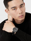 Buy Shop Emporio Armani Meccanico Automatic Black Dial Black Silicone Strap Watch For Men - AR60062 USA Online