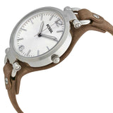 Buy Shop Fossil Georgia White Dial Brown Leather Strap Watch for Women - ES3060 USA Online