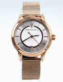 Maserati Epoca Mother of Pearl Dial Rose Gold Mesh Strap Watch For Women - R8853118506