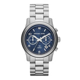 Buy Shop Michael Kors Hunger Stop 100 Series Navy Blue Dial Silver Steel Strap Watch for Women - MK5814 USA Online