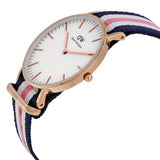 Buy Shop Daniel Wellington Classic South Hampton White Dial Two Tone Nylon Strap Watch For Women - DW00100034 USA Online