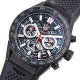 Buy Shop Tag Heuer Carrera Automatic Chronograph Black Dial Black Rubber Strap Watch for Men - CBG2A90.FT6173 USA Online