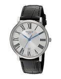 Buy Shop Tissot Carson Premium Silver Dial Black Leather Strap Watch For Men - T122.410.16.033.00 USA Online