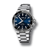 Oris Aquis Date Blue Dial Silver Steel Strap Watch for Men - 0173377304135-0782405PEB