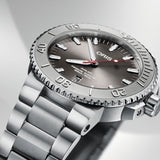 Oris Aquis Date Relief Grey Dial Silver Steel Strap Watch for Men - 0173377304153-0782405PEB