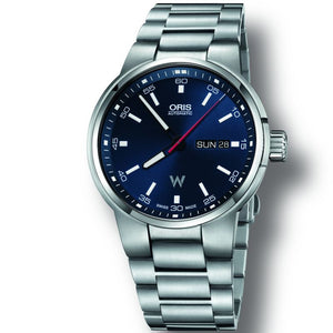 Buy Shop Oris Williams F1 Day Date Blue Dial Silver Steel Strap Watch for Men - 0173577164155-0782450 USA Online