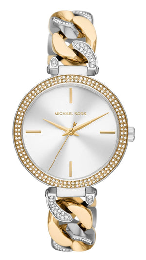 Buy Shop Michael Kors Catelyn Three-Hand Crystals Silver Dial Two Tone Steel Strap Watch for Women - MK4633 USA Online