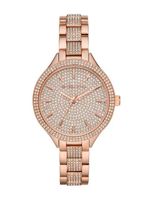 Buy Shop Michael Kors Crystals Pavé Rose Gold Dial Rose Gold Steel Strap Watch for Women - MK3799 USA Online