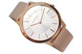 Buy Shop Calvin Klein Minimal White Dial Rose Gold Mesh Bracelet Watch for Men - K3M21626 USA Online