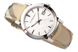 Buy Shop Burberry The City Silver Dial Brown Leather Strap Watch for Women - BU9025 USA Online
