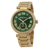 Buy Shop Michael Kors Skylar Green Dial Gold Steel Strap Watch for Women - MK6065 USA Online