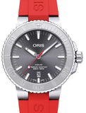 Buy Shop Oris Aquis Date Relief Grey Dial Red Rubber Strap Watch for Men - 0173377304153-0742466EB USA Online