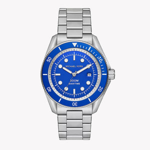 Buy Shop Michael Kors Maritime Three-Hand Blue Dial Silver Steel Strap Watch for Men - MK9160 USA Online