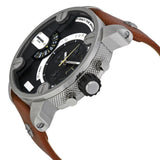 Buy Shop Diesel SBA Dual Time Black Dial Brown Leather Strap Watch For Men - DZ7264 USA Online