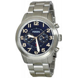 Buy Shop Fossil Pilot 54 Chronograph Navy Blue Dial Silver Steel Strap Watch for Men - FS5203 USA Online