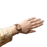 Buy Shop Michael Kors Skylar Quartz Rose Gold Dial Rose Gold Steel Strap Watch For Women - MK5971 USA Online