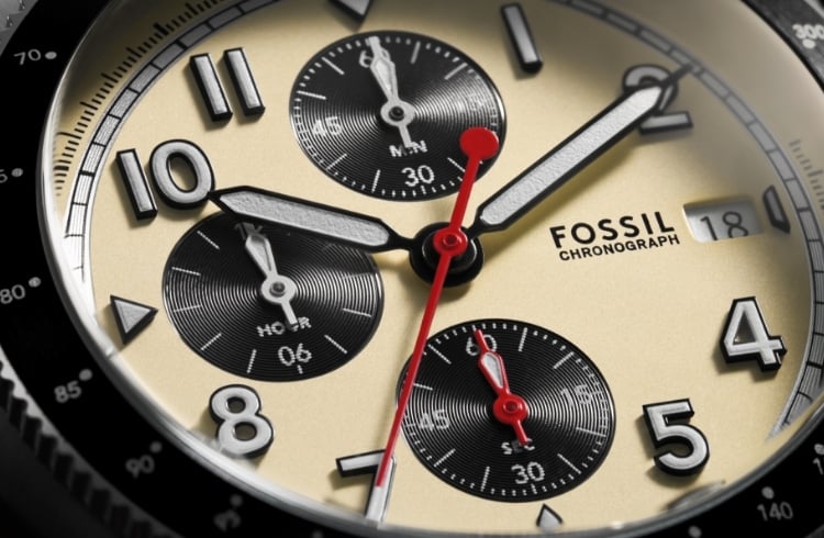 Buy Shop Fossil Sport Tourer Chronograph White Dial Brown Leather Strap Watch for Men - FS6042 USA Online