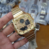 Buy Shop Fossil Retro Analog-Digital Gold Dial Gold Steel Strap Watch for Men - FS5889 USA Online