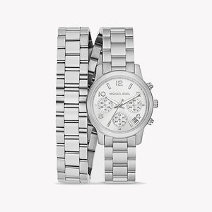 Buy Shop Michael Kors Runway Chronograph Analog Silver Dial Silver Steel Strap Watch for Women - MK7454 USA Online