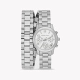 Buy Shop Michael Kors Runway Chronograph Analog Silver Dial Silver Steel Strap Watch for Women - MK7454 USA Online