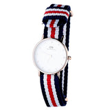 Buy Shop Daniel Wellington Classic Petite Silver Dial Three Tone Nylon Strap Watch for Women - DW00100255 USA Online