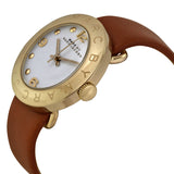 Buy Shop Marc Jacobs Amy White Dial Brown Leather Strap Watch for Women - MBM8574 USA Online