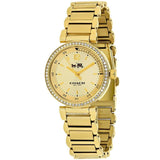 Coach Sport Diamonds Gold Dial Gold Steel Strap Watch for Women - 14502195