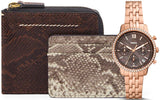 Buy Shop Fossil Neutra Chronograph Mother of Pearl Brown Dial Rose Gold Steel Strap Watch for Women - ES5218 USA Online