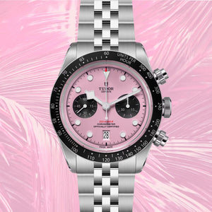 Buy Shop Tudor Black Bay Chrono Pink Dial Silver Steel Strap Watch for Men - M79360N-0019 USA Online