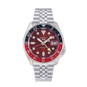 Buy Shop Seiko 5 Sports Thong Sia Limited Edition Red Dial Silver Steel Strap Watch For Men - SSK031K1 USA Online