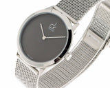 Buy Shop Calvin Klein Minimal Grey Dial Silver Mesh Bracelet Watch for Women - K3M2212X USA Online
