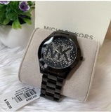Buy Shop Michael Kors Slim Runway Black Dial Black Steel Strap Watch for Women - MK3589 USA Online