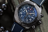 Buy Shop Breitling Super Avenger Chronograph 48 Night Mission Blue Dial Blue Leather Strap Watch for Men - V13375101C1X2 USA Online