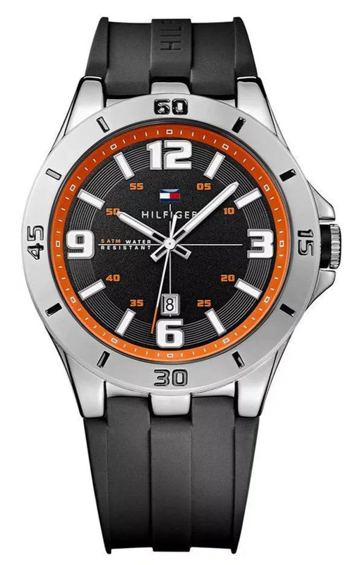 Buy Shop Tommy Hilfiger Drew Black Dial Black Rubber Strap Watch for Men - 1791064 USA Online