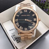 Buy Shop Michael Kors Noire Black Dial Rose Gold Steel Strap Watch for Women - MK3585 USA Online